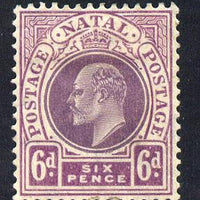 Natal 1908-09 KE7 MCA Postage-Postage 6d dull & bright purple mounted mint SG 165