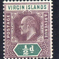 British Virgin Islands 1904 KE7 MCA 1/2d purple & green mounted mint SG 54