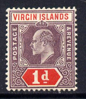 British Virgin Islands 1904 KE7 MCA 1d purple & scarlet mounted mint SG 55