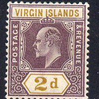 British Virgin Islands 1904 KE7 MCA 2d purple & ochre mounted mint SG 56