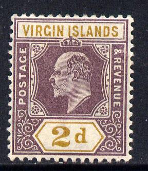 British Virgin Islands 1904 KE7 MCA 2d purple & ochre mounted mint SG 56