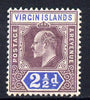 British Virgin Islands 1904 KE7 MCA 2.5d purple & ultramarine mounted mint SG 57