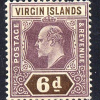 British Virgin Islands 1904 KE7 MCA 6d purple & brown mounted mint SG 59