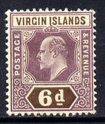 British Virgin Islands 1904 KE7 MCA 6d purple & brown mounted mint SG 59