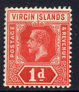 British Virgin Islands 1913-19 KG5 MCA 1d red die I mounted mint SG 70