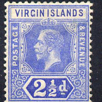 British Virgin Islands 1913-19 KG5 MCA 2.5d blue mounted mint SG 72