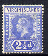 British Virgin Islands 1913-19 KG5 MCA 2.5d blue mounted mint SG 72