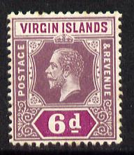 British Virgin Islands 1913-19 KG5 MCA 6d dull & bright purple mounted mint but slight signs of foxing SG 74