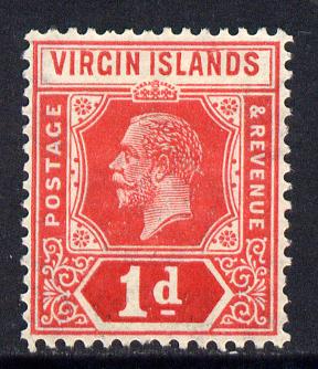 British Virgin Islands 1921 KG5 Script CA 1d red die II mounted mint SG 81