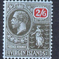 British Virgin Islands 1922-28 KG5 MCA 2s6d black & red on blue mounted mint SG 84