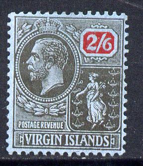 British Virgin Islands 1922-28 KG5 MCA 2s6d black & red on blue mounted mint SG 84