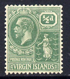 British Virgin Islands 1922-28 KG5 Script CA 1/2d green mounted mint SG 86