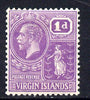 British Virgin Islands 1922-28 KG5 Script CA 1d violet mounted mint SG 88