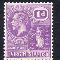 British Virgin Islands 1922-28 KG5 Script CA 1d violet mounted mint SG 88