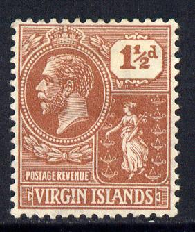 British Virgin Islands 1922-28 KG5 Script CA 1.5d Venetian-red mounted mint SG 91