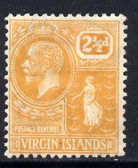 British Virgin Islands 1922-28 KG5 Script CA 2.5d dull orange mounted mint SG 94