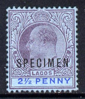 Lagos 1904 KE7 Crown CA 2.5d overprinted SPECIMEN fine with gum only about 730 produced SG 47s