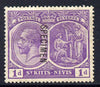 St Kitts-Nevis 1921-29 KG5 Script CA Medicine Spring 1d violet overprinted SPECIMEN fine with gum only about 400 produced SG 39s