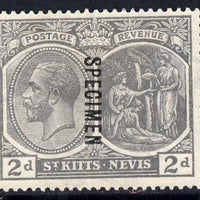 St Kitts-Nevis 1921-29 KG5 Script CA Medicine Spring 2d xslate-grey overprinted SPECIMEN fine with gum only about 400 produced SG 41s