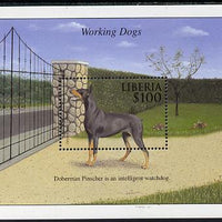 Liberia 1999 Working Dogs - Doberman Pinscher perf m/sheet unmounted mint