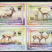 Niger Republic 1998 WWF - Gazelles perf se-tenant block of 4 values unmounted mint (Sheetlet containing 4 sets available price pro rata)