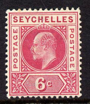 Seychelles 1903 KE7 Crown CA 6c carmine mounted mint SG 48