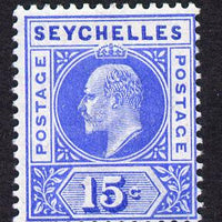 Seychelles 1903 KE7 Crown CA 15c ultramarine mounted mint SG 50