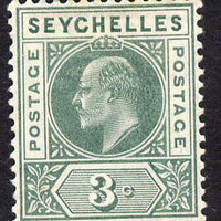 Seychelles 1906 KE7 MCA 3c dull green mounted mint SG 61