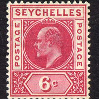 Seychelles 1906 KE7 MCA 6c carmine mounted mint SG 62