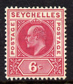 Seychelles 1906 KE7 MCA 6c carmine mounted mint SG 62