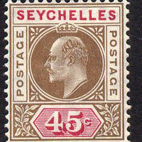 Seychelles 1906 KE7 MCA 45c brown & carmine mounted mint SG 67