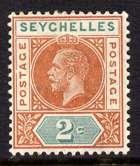 Seychelles 1912-16 KG5 MCA 2c chestnut & green mounted mint SG 71