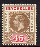 Seychelles 1912-16 KG5 MCA 45c brown & carmine mounted mint SG 78