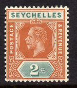 Seychelles 1917-22 KG5 MCA die I - 2c chestnut & green mounted mint SG 82