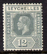 Seychelles 1917-22 KG5 MCA die I - 12c grey mounted mint SG 86