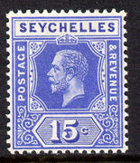 Seychelles 1917-22 KG5 MCA die I - 15c ultramarine mounted mint SG 87