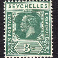 Seychelles 1921-32 KG5 Script CA die II - 3c green mounted mint SG 99