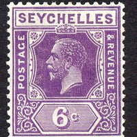 Seychelles 1921-32 KG5 Script CA die II - 6c deep mauve mounted mint SG 105