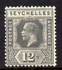 Seychelles 1921-32 KG5 Script CA die II - 12c grey mounted mint SG 107