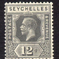 Seychelles 1921-32 KG5 Script CA die II - 12c grey mounted mint SG 107