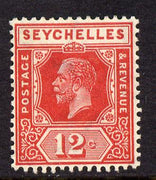 Seychelles 1921-32 KG5 Script CA die II - 12c carmine-red mounted mint SG 108