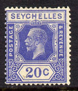 Seychelles 1921-32 KG5 Script CA die II - 20c dull blue mounted mint SG 113a