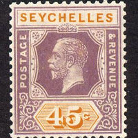 Seychelles 1921-32 KG5 Script CA die II - 45c dull purple & orange mounted mint SG 116