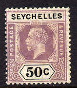 Seychelles 1921-32 KG5 Script CA die II - 50c dull purple & black mounted mint SG 117