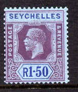 Seychelles 1921-32 KG5 Script CA die II - 1r50 purple & blue on blue mounted mint SG 121