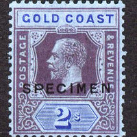 Gold Coast 1921-34 KG5 Script CA die II - 2s overprinted SPECIMEN without gum and only about 400 produced SG 96s