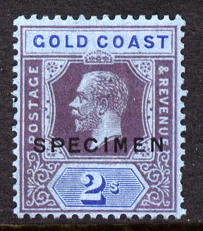 Gold Coast 1921-34 KG5 Script CA die II - 2s overprinted SPECIMEN without gum and only about 400 produced SG 96s