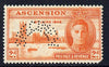 Ascension 1946 Victory 2d red-orange perforated SPECIMEN with gum but rounded corner and only about 400 produced SG 48s