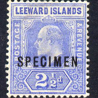 Leeward Islands 1907-11 KE7 MCA 2.5d bright blue overprinted SPECIMEN fine with gum and only about 400 produced SG 40s