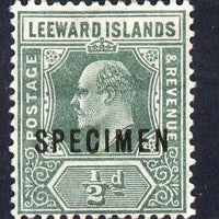 Leeward Islands 1907-11 KE7 MCA 1/2d dull green overprinted SPECIMEN fine with gum and only about 400 produced SG 37s